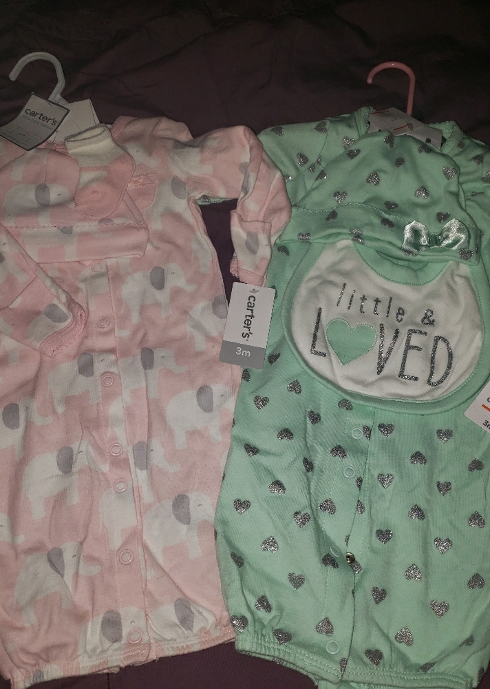 2 NWT CARTERS Nightgown sleeper sets
